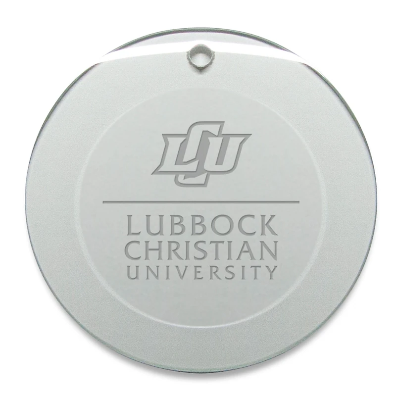 Lubbock Christian Chaparral 3'' Round Glass Ornament