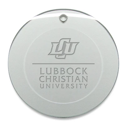 Lubbock Christian Chaparral 3'' Round Glass Ornament