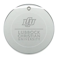 Lubbock Christian Chaparral 3'' Round Glass Ornament