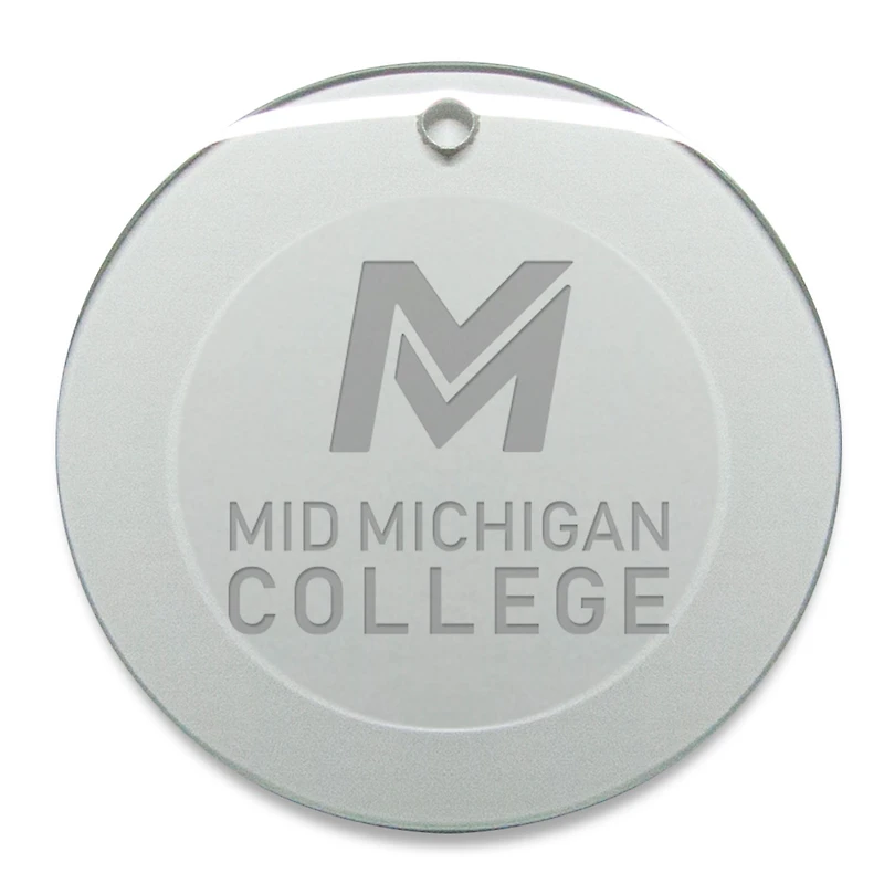Mid Michigan College 3'' Round Glass Ornament