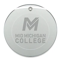 Mid Michigan College 3'' Round Glass Ornament