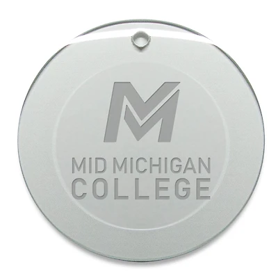 Mid Michigan College 3'' Round Glass Ornament