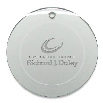 Richard J Daley College Bulldogs 3'' Round Glass Ornament