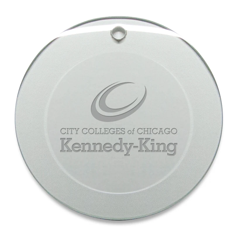 Kennedy-King College Statesmen 3'' Round Glass Ornament