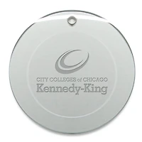 Kennedy-King College Statesmen 3'' Round Glass Ornament