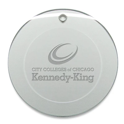 Kennedy-King College Statesmen 3'' Round Glass Ornament