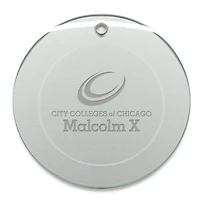 Malcolm X College Hawks 3'' Round Glass Ornament