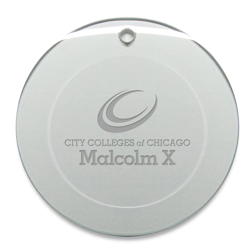 Malcolm X College Hawks 3'' Round Glass Ornament
