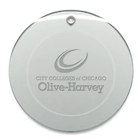 Olive-Harvey College Purple Panthers 3'' Round Glass Ornament