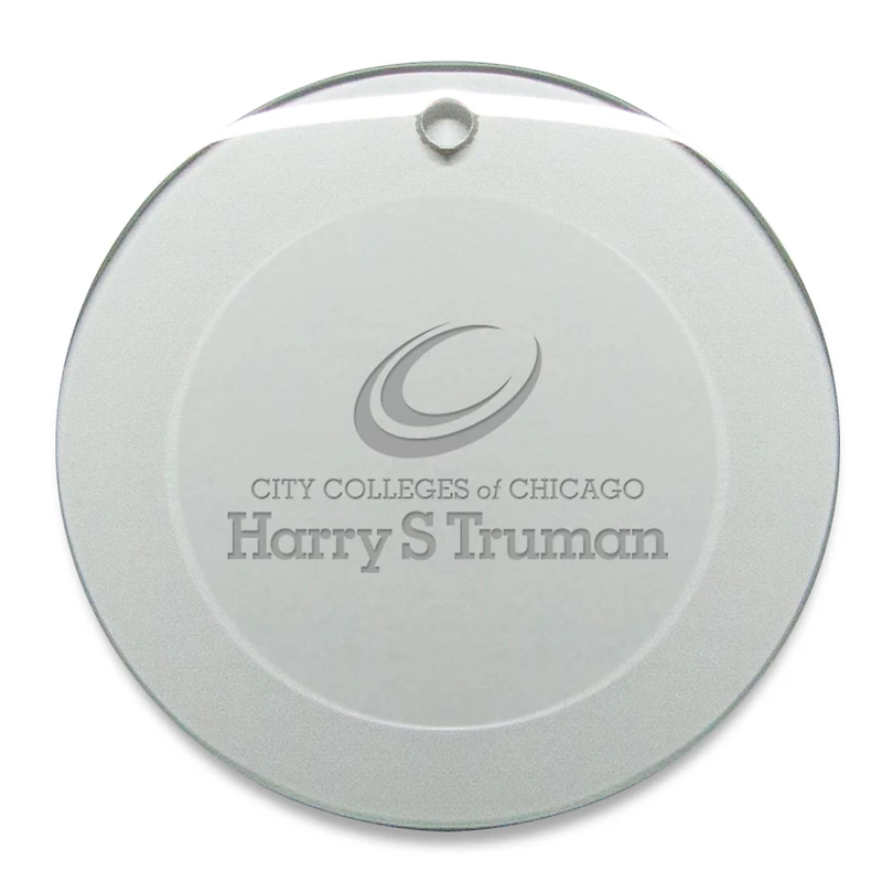 Harry S Truman College Falcons 3'' Round Glass Ornament