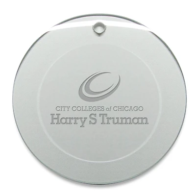 Harry S Truman College Falcons 3'' Round Glass Ornament