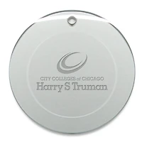 Harry S Truman College Falcons 3'' Round Glass Ornament