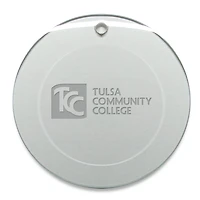 Tulsa Community College 3'' Round Glass Ornament