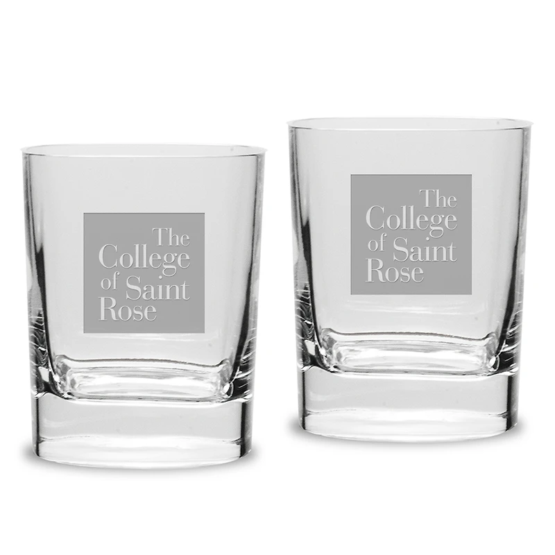 Saint Rose Golden Knights 11.75oz. Square Double Old Fashioned Glass Set