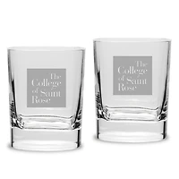 Saint Rose Golden Knights 11.75oz. Square Double Old Fashioned Glass Set