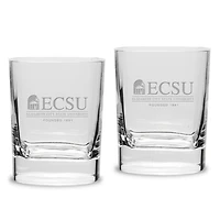ECSU Vikings 11.75oz. Square Double Old Fashioned Glass Set