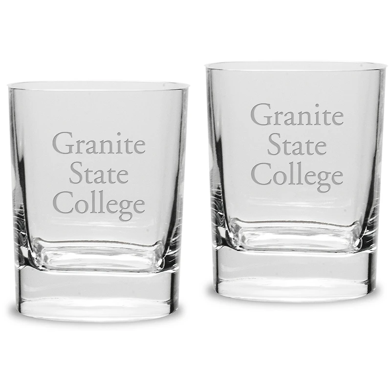 Granite State College 11.75oz. Square Double Old Fashioned Glass Set
