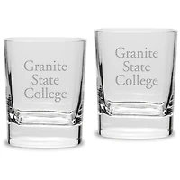 Granite State College 11.75oz. Square Double Old Fashioned Glass Set