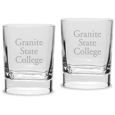 Granite State College 11.75oz. Square Double Old Fashioned Glass Set