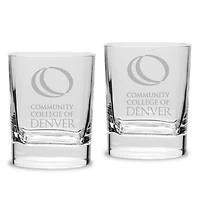 CCD CityHawks 11.75oz. Square Double Old Fashioned Glass Set