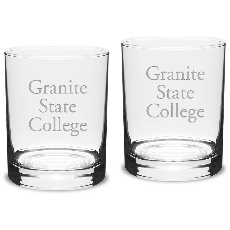 Granite State College 14oz. 2-Piece Classic Double Old-Fashioned Glass Set