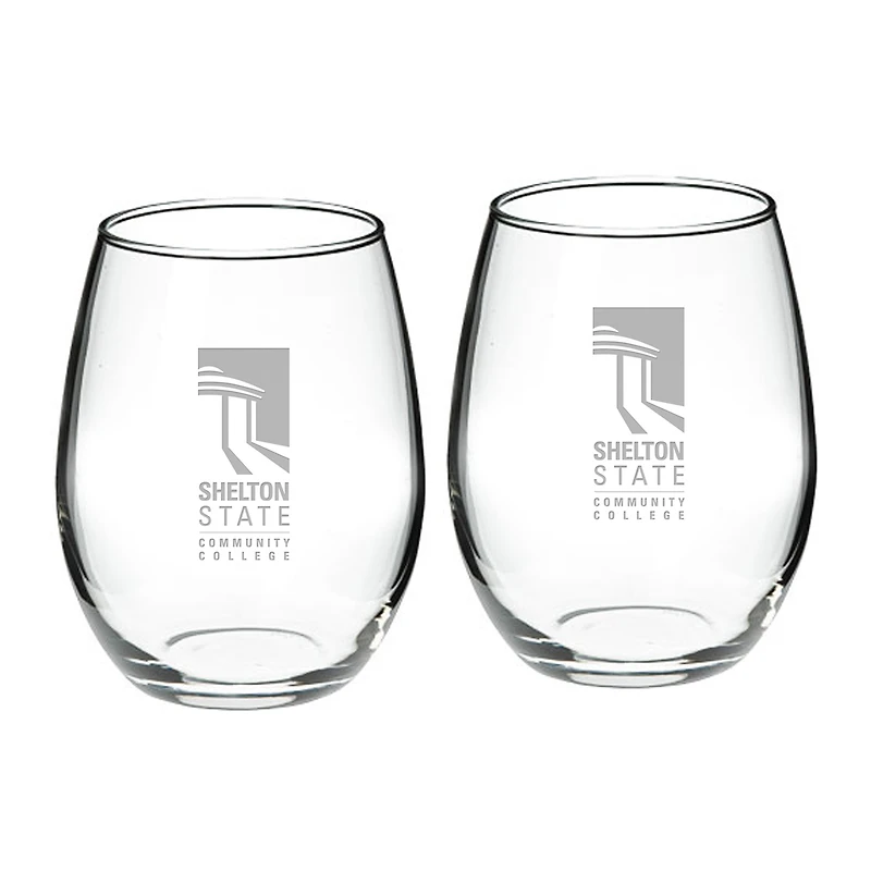 Shelton State Buccaneers 21oz. 2-Piece Stemless Wine Glass Set