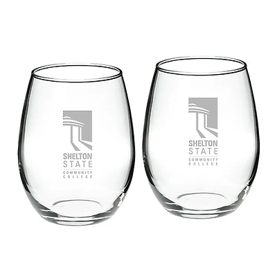 Shelton State Buccaneers 21oz. 2-Piece Stemless Wine Glass Set
