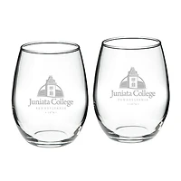 Juniata Eagles 21oz. 2-Piece Stemless Wine Glass Set