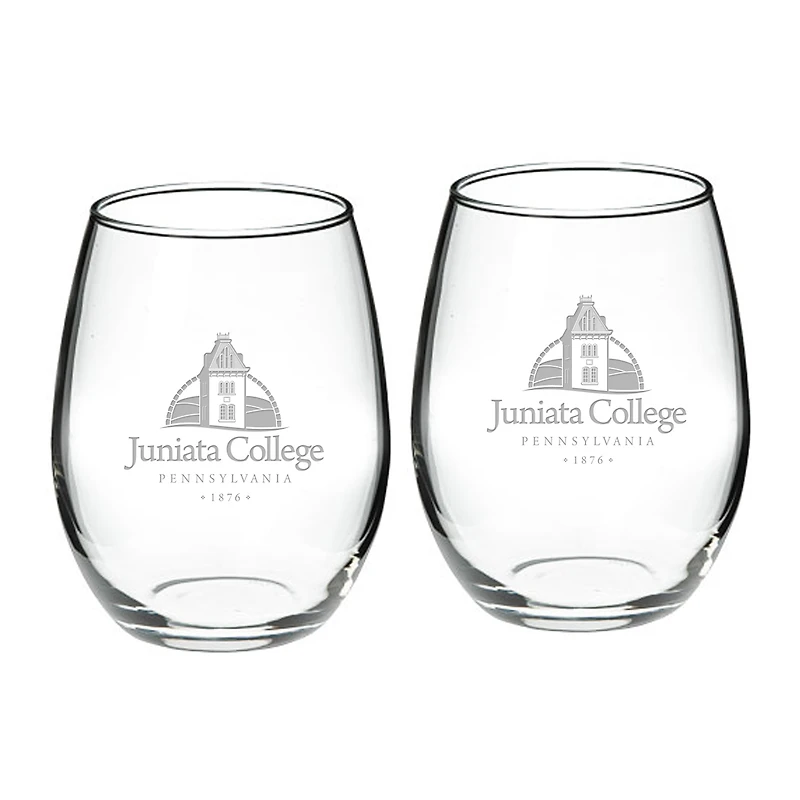 Juniata Eagles 21oz. 2-Piece Stemless Wine Glass Set