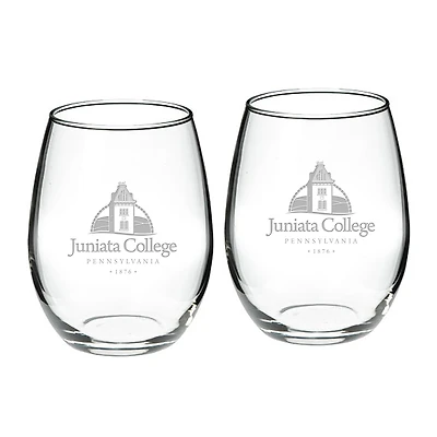 Juniata Eagles 21oz. 2-Piece Stemless Wine Glass Set