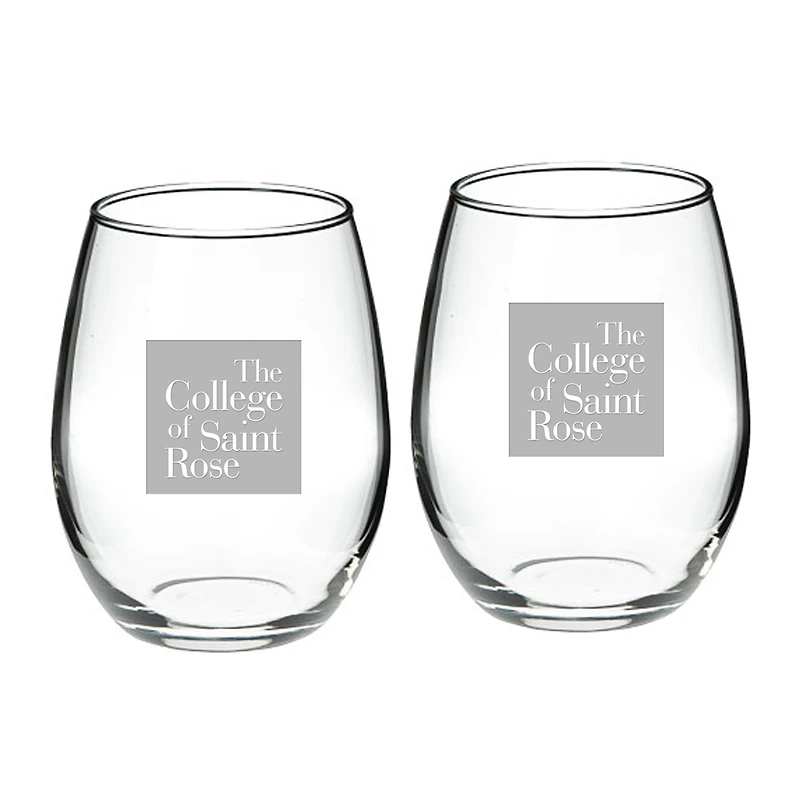 Saint Rose Golden Knights 21oz. 2-Piece Stemless Wine Glass Set