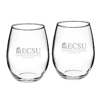 ECSU Vikings 21oz. 2-Piece Stemless Wine Glass Set