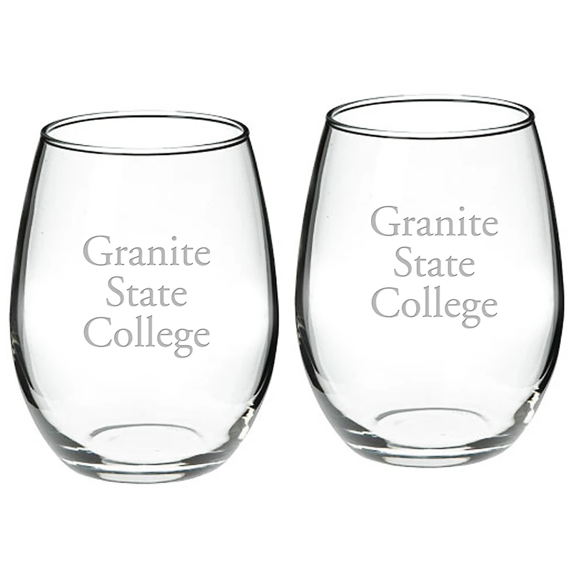 Granite State College 21oz. 2-Piece Stemless Wine Glass Set