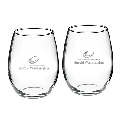 Harold Washington College Phoenix 21oz. 2-Piece Stemless Wine Glass Set