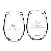 Harry S Truman College Falcons 21oz. 2-Piece Stemless Wine Glass Set