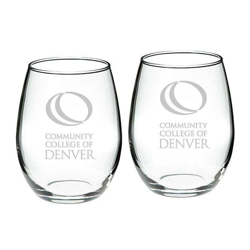 CCD CityHawks 21oz. 2-Piece Stemless Wine Glass Set