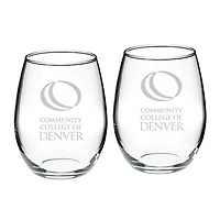 CCD CityHawks 21oz. 2-Piece Stemless Wine Glass Set