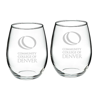 CCD CityHawks 21oz. 2-Piece Stemless Wine Glass Set