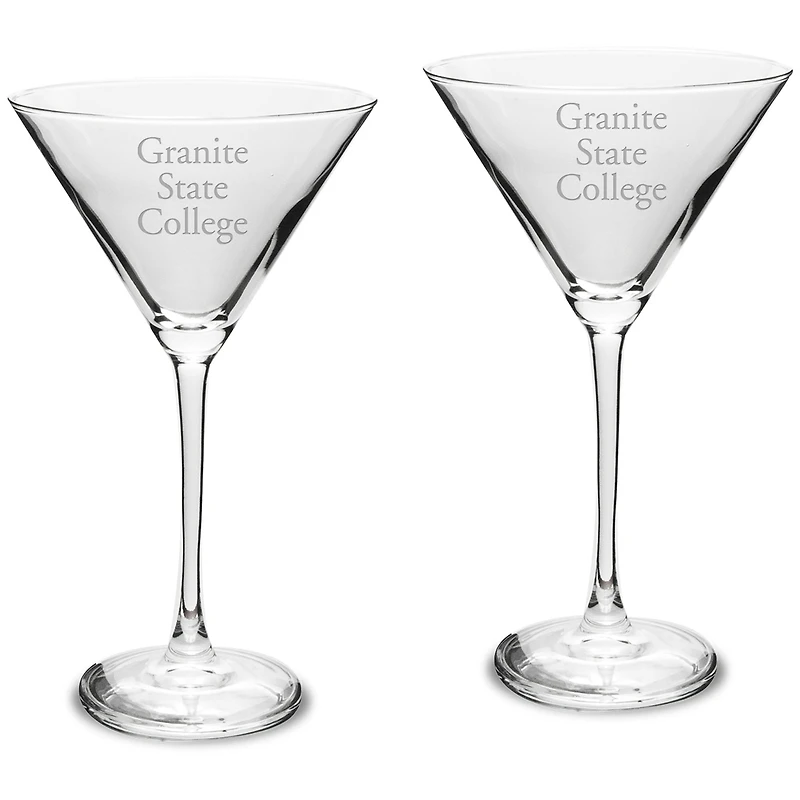Granite State College Two-Piece Traditional 10oz. Martini Glass Set