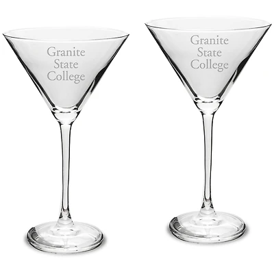 Granite State College Two-Piece Traditional 10oz. Martini Glass Set