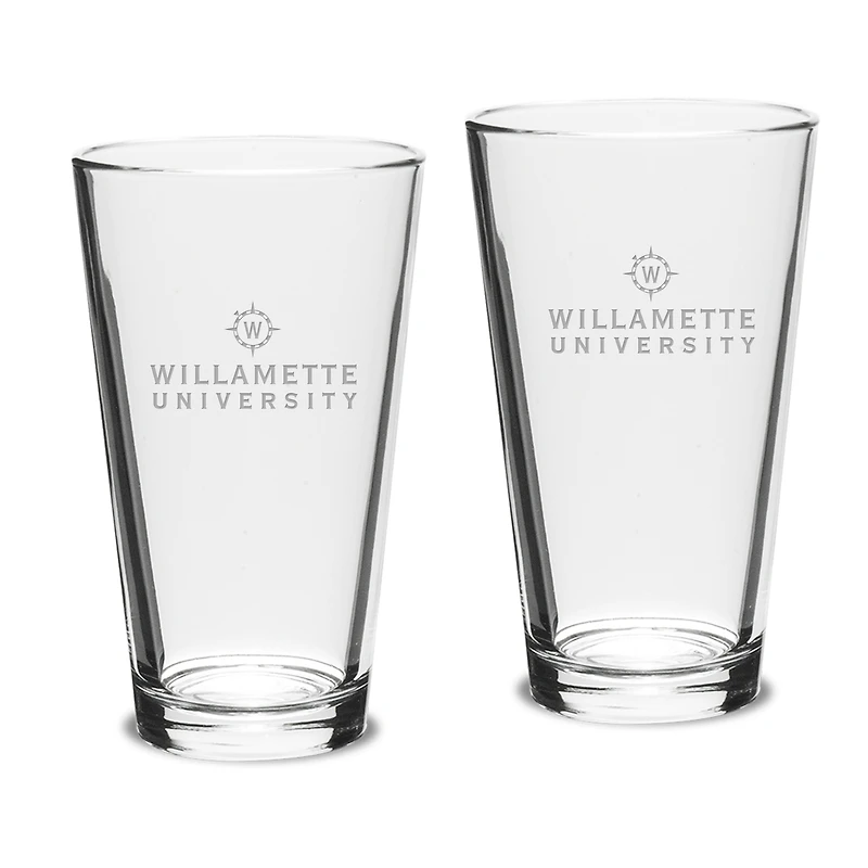 Willamette Bearcats 16oz. 2-Piece Classic Pub Glass Set