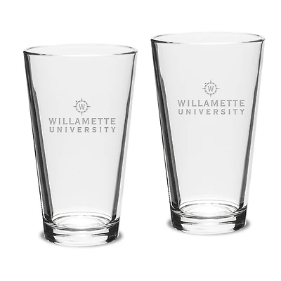 Willamette Bearcats 16oz. 2-Piece Classic Pub Glass Set