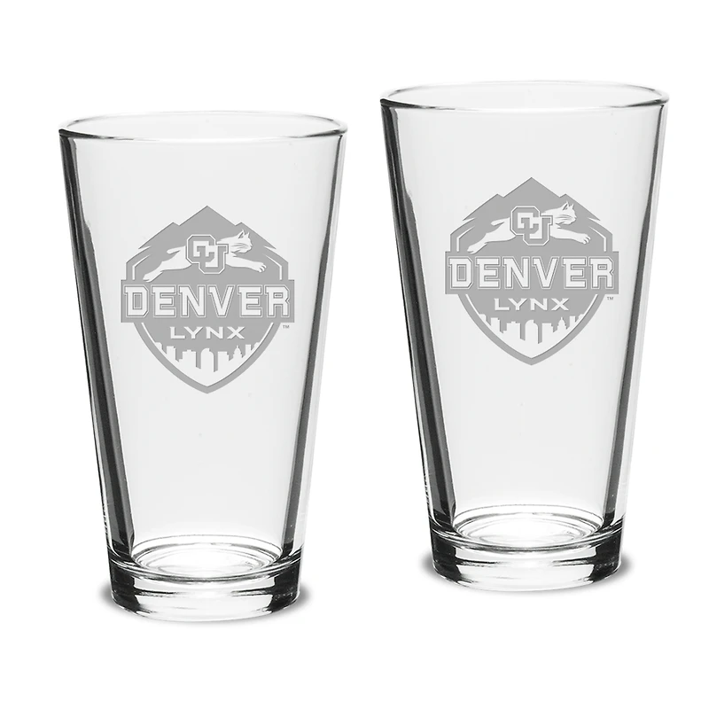 CU Denver Lynx 16oz. 2-Piece Classic Pub Glass Set