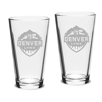 CU Denver Lynx 16oz. 2-Piece Classic Pub Glass Set