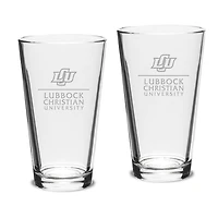 Lubbock Christian Chaparral 16oz. 2-Piece Classic Pub Glass Set