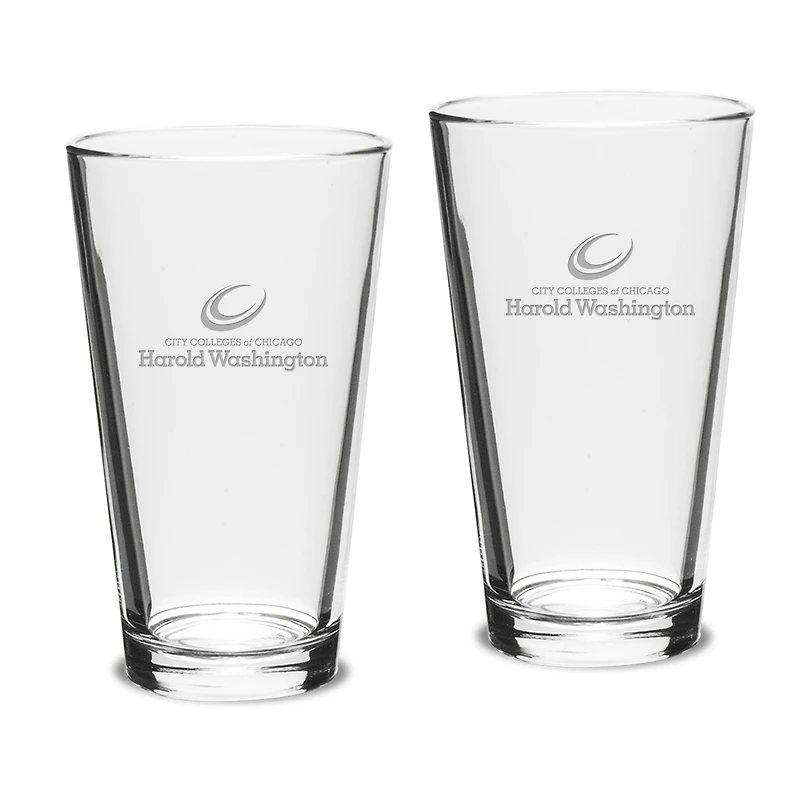 Harold Washington College Phoenix 16oz. 2-Piece Classic Pub Glass Set