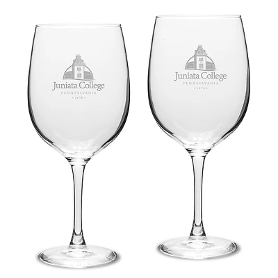 Juniata Eagles 19oz. 2-Piece Traditional Robusto Red Wine Table Glass Set