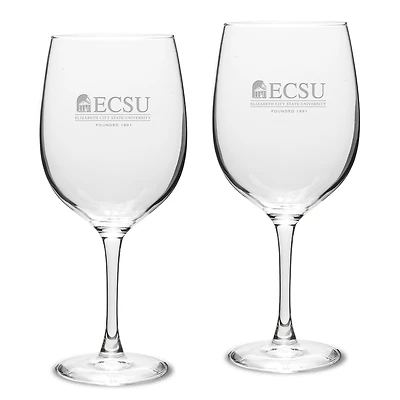 ECSU Vikings 19oz. 2-Piece Traditional Robusto Red Wine Table Glass Set