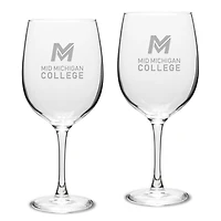 Mid Michigan College 19oz. 2-Piece Traditional Robusto Red Wine Table Glass Set