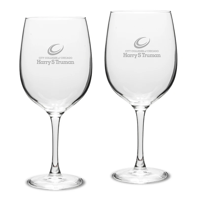 Harry S Truman College Falcons 19oz. 2-Piece Traditional Robusto Red Wine Table Glass Set